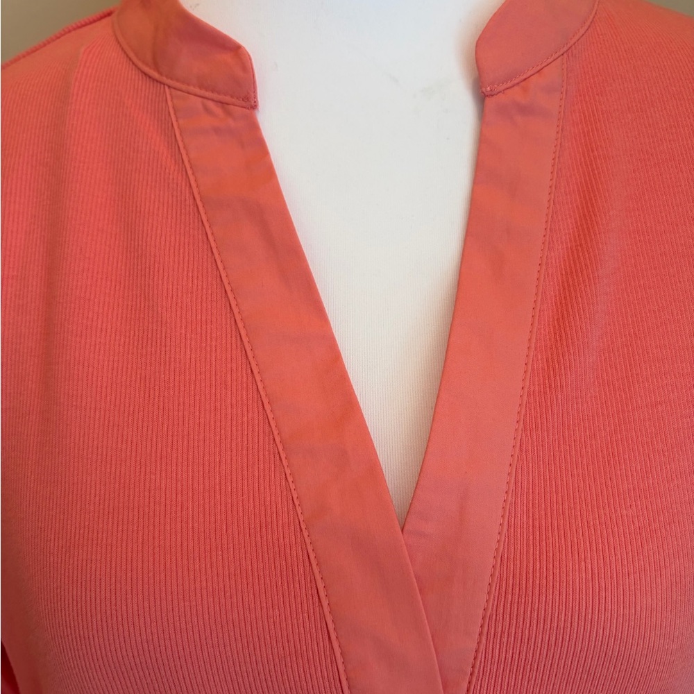 #417 1. State NWT Coral Peach V-Neck Puff Sleeve Blouse - Picture 3 of 11